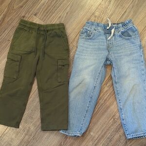 GAP Kids Green Cargo Pants and Blue Jeans Size 4T